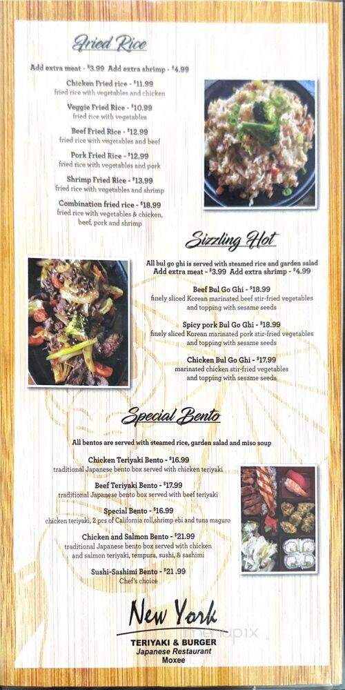 New York Teriaki - Moxee, WA menu_pic