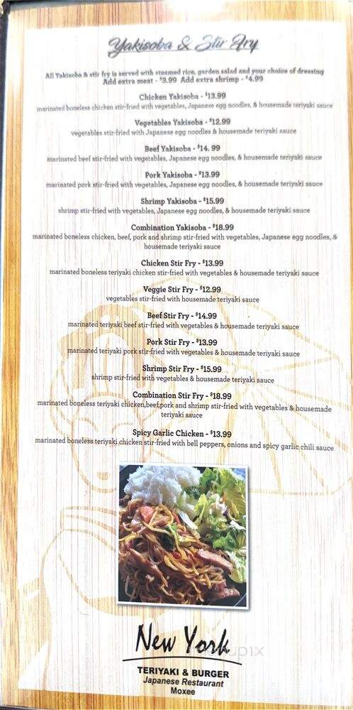New York Teriaki - Moxee, WA menu_pic