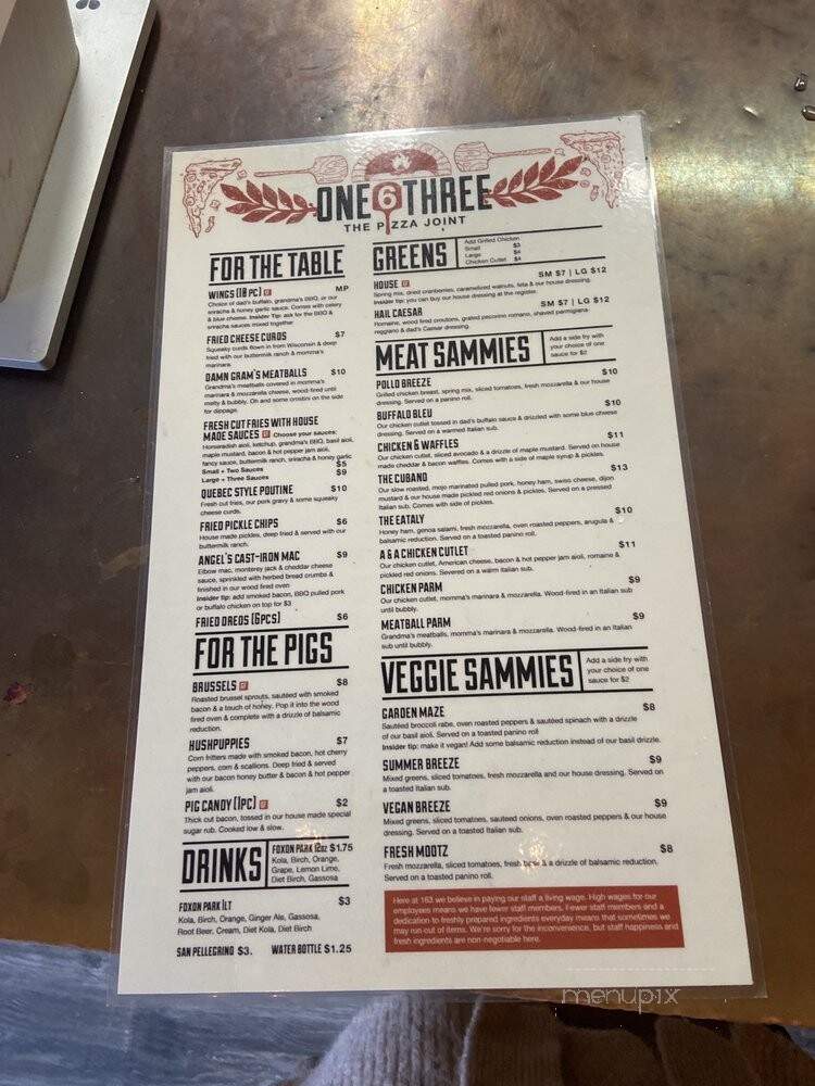 One 6 Three - New Haven, CT menu_pic