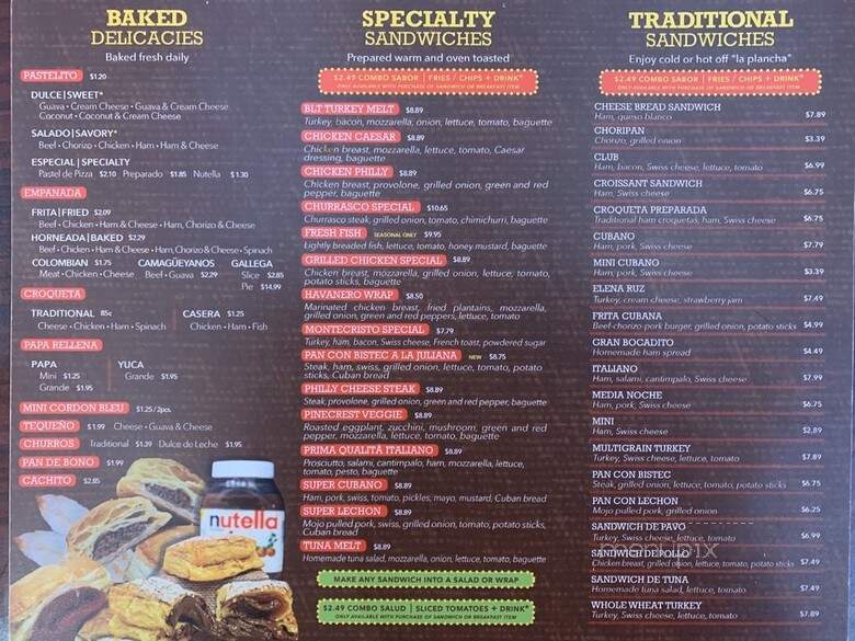 Pinecrest Bakery - Key Largo, FL menu_pic