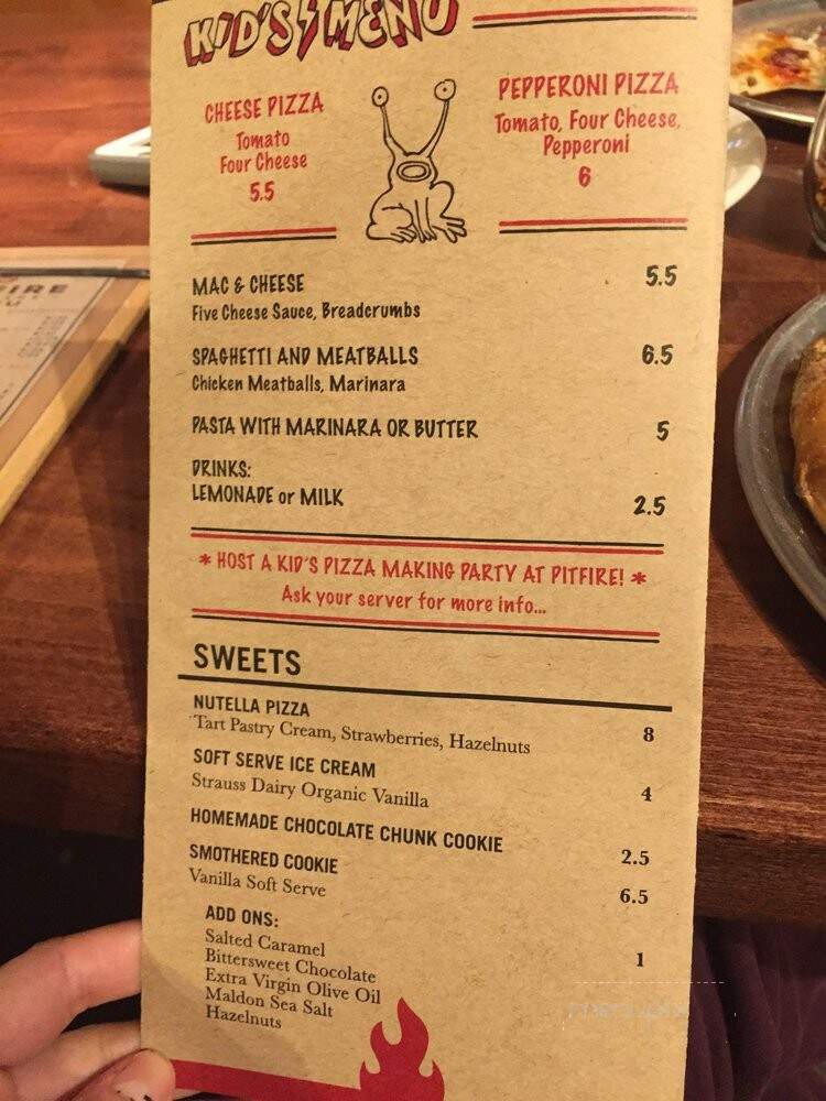 Pitfire Artisan Pizza - Westlake Village, CA menu_pic