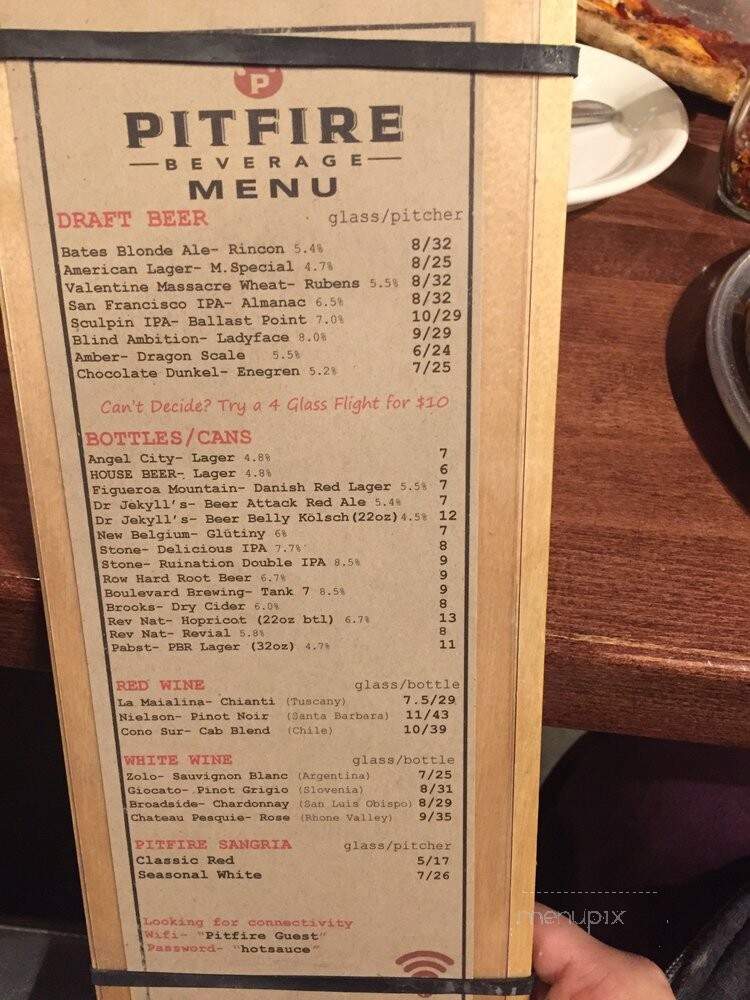 Pitfire Artisan Pizza - Westlake Village, CA menu_pic