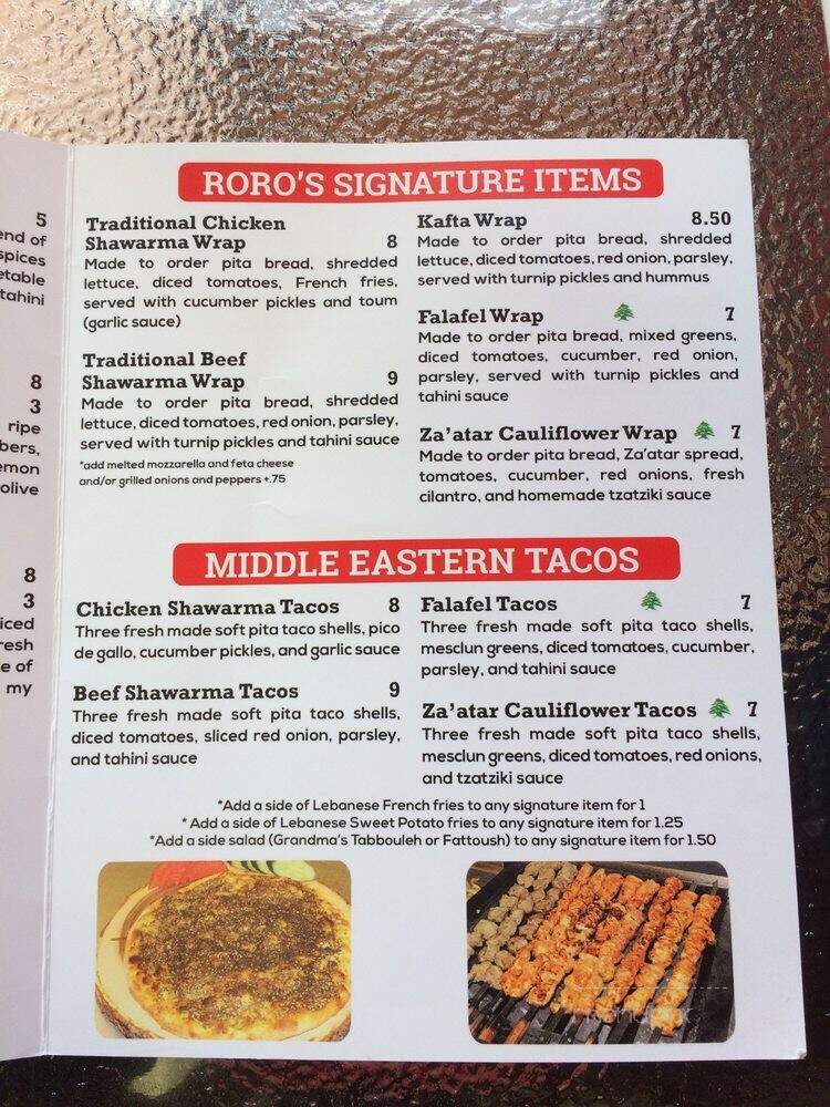 RoRo's Modern Lebanese - Alexandria, VA menu_pic