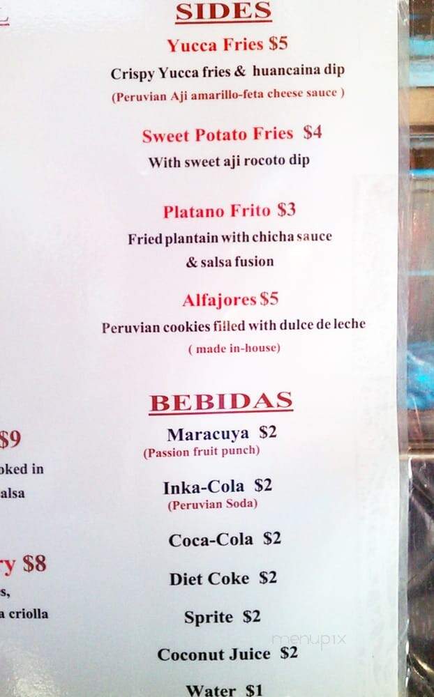 Sanguchon Peruvian Food Truck - San Francisco, CA menu_pic
