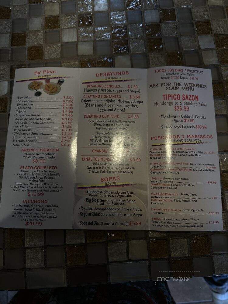 Sazon Colombia - Chatsworth, CA menu_pic