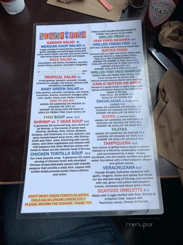 Senor Fish - Los Angeles, CA menu_pic