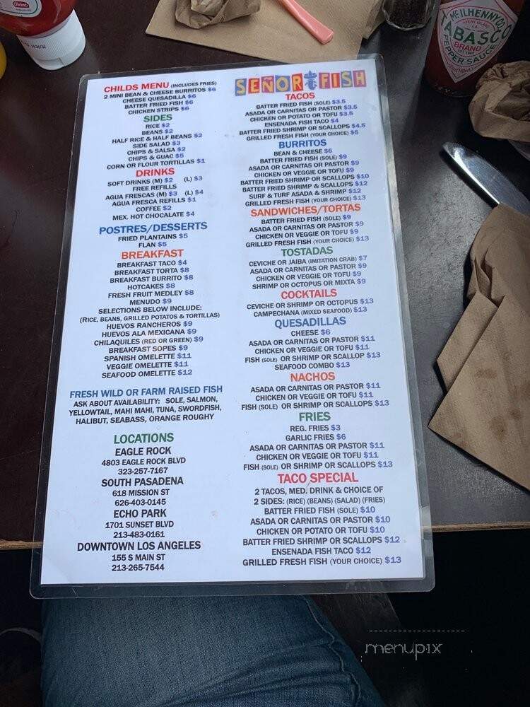 Senor Fish - Los Angeles, CA menu_pic