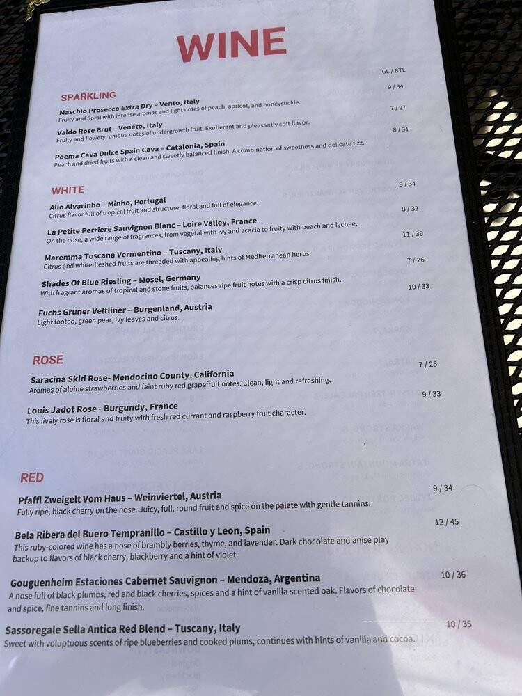 The Hill at Muza - Troy, NY menu_pic