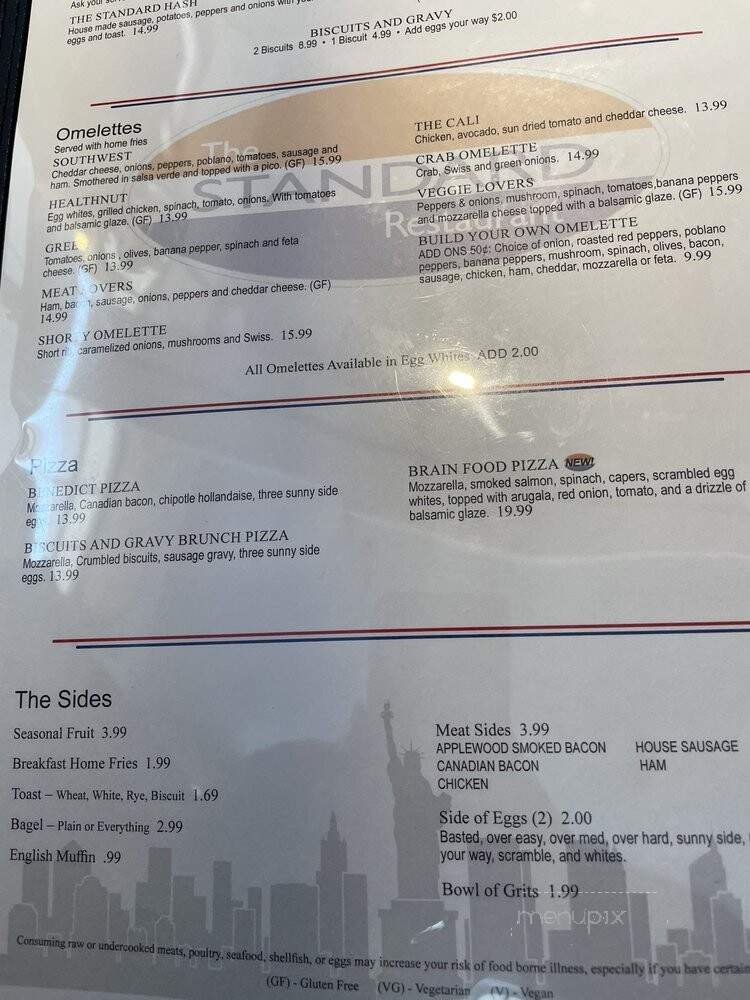 The Standard - Fort Myers, FL menu_pic