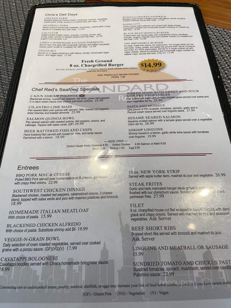 The Standard - Fort Myers, FL menu_pic
