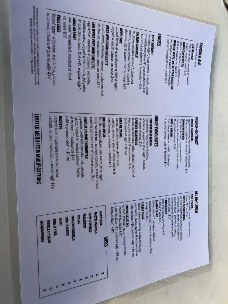 Threefold Cafe South Miami - Coral Gables, FL menu_pic