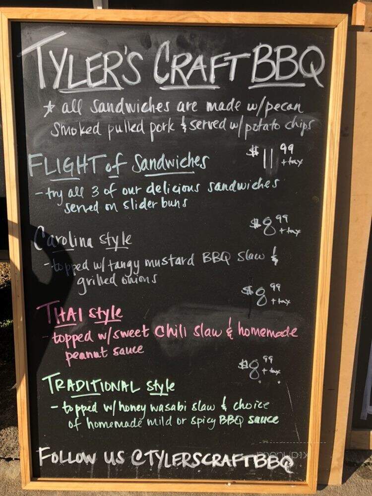 Tyler's Craft BBQ - Springdale, AR menu_pic