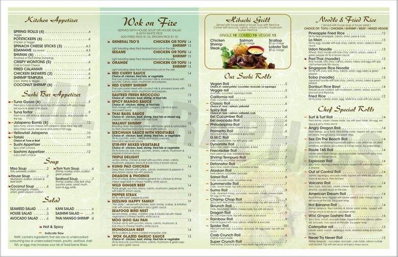 Wild Ginger - Summerville, SC menu_pic