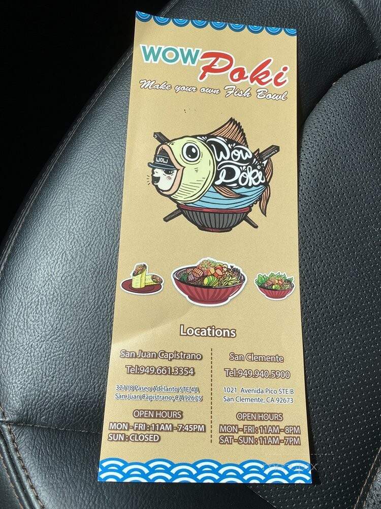 Wow Poki - San Juan Capistrano, CA menu_pic