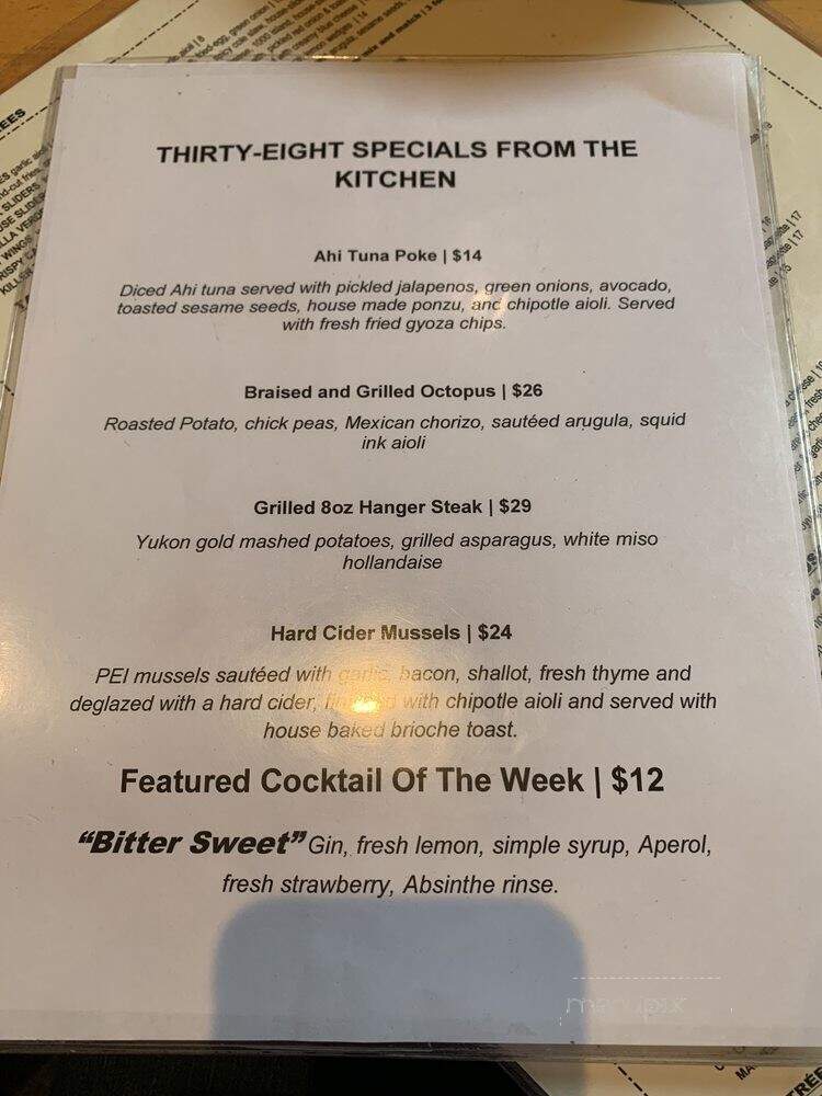 38 Degrees Ale House & Grill - Monrovia, CA menu_pic