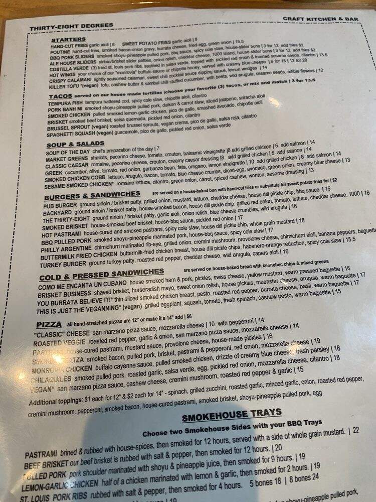 38 Degrees Ale House & Grill - Monrovia, CA menu_pic