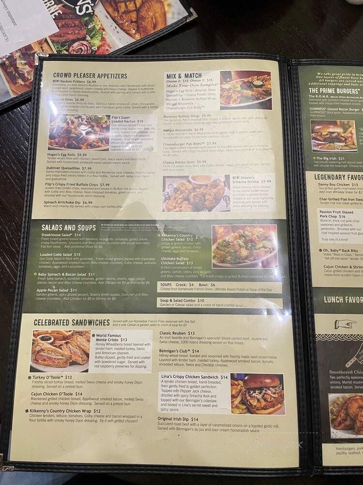 Bennigan's - Melbourne, FL menu_pic