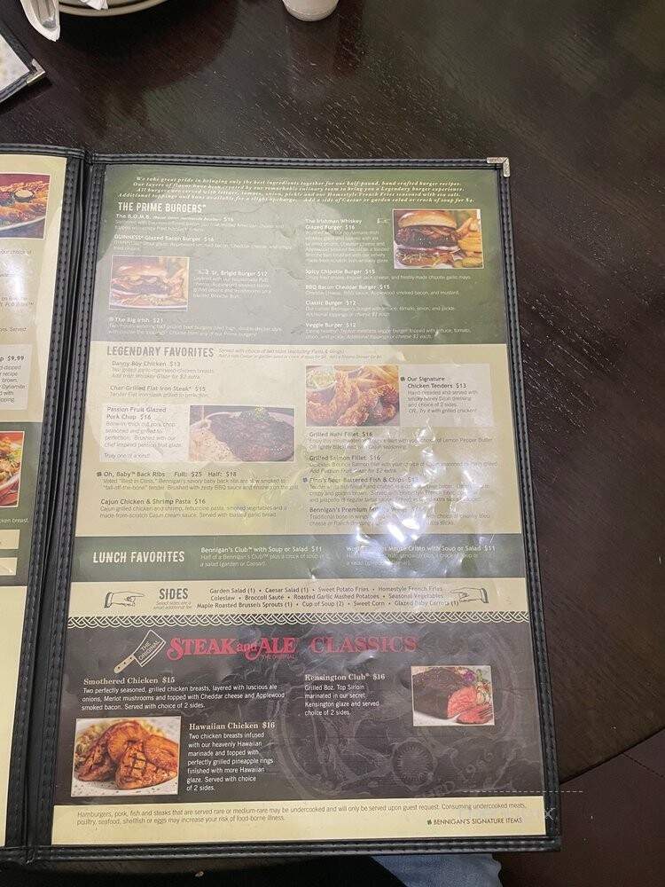Bennigan's - Melbourne, FL menu_pic