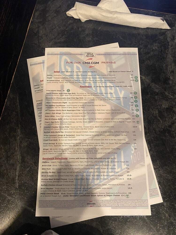 Brick Anchor Brew House - Norfolk, VA menu_pic