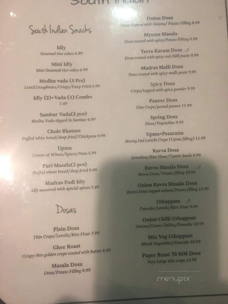 Dharani - Morrisville, NC menu_pic