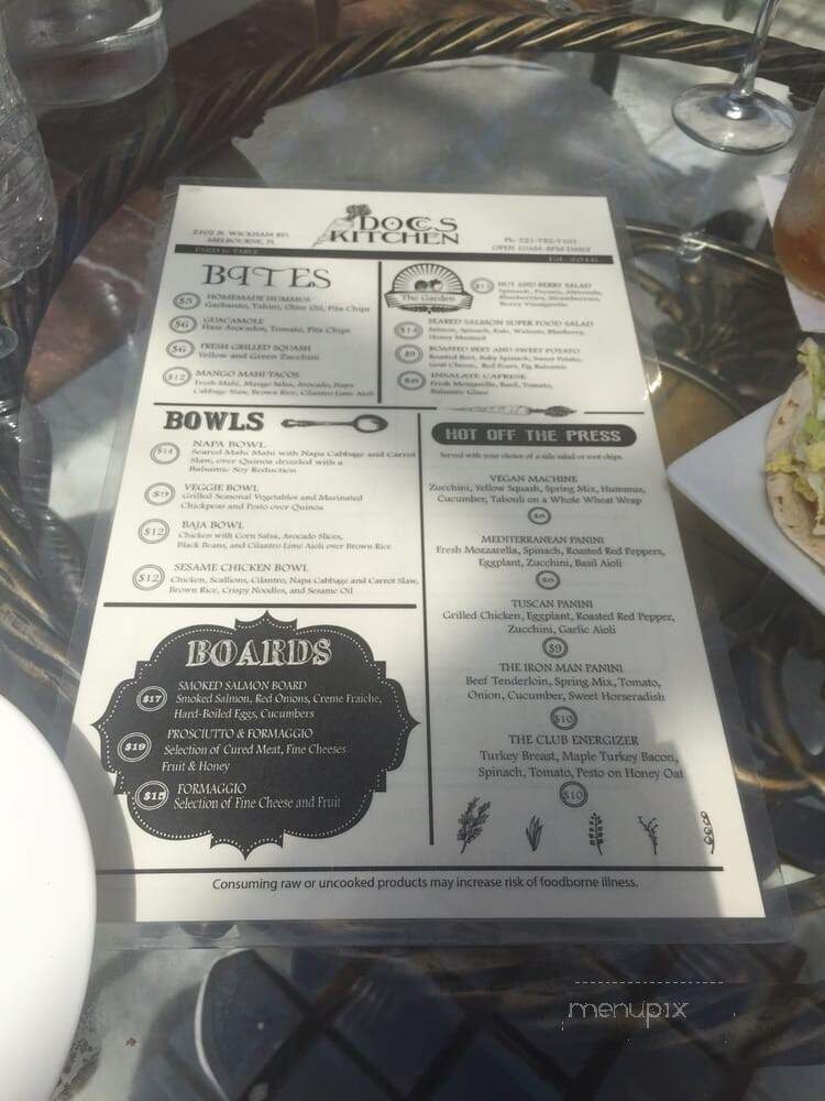 DOCCS Kitchen - Melbourne, FL menu_pic