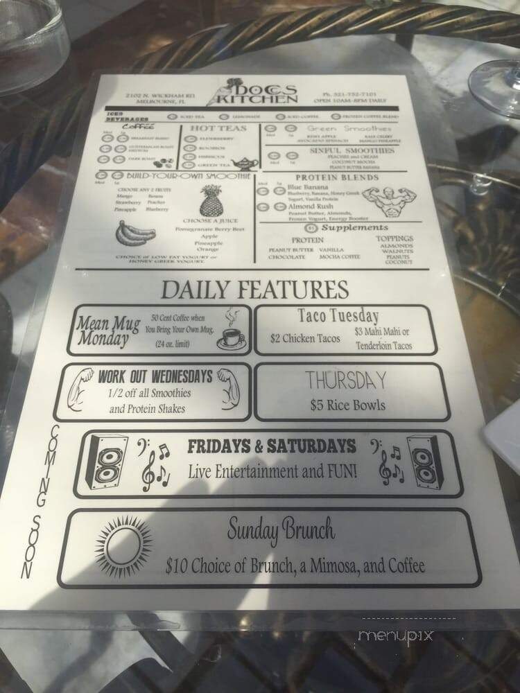 DOCCS Kitchen - Melbourne, FL menu_pic