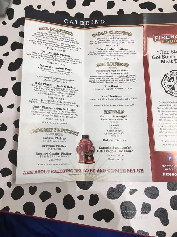 Firehouse Subs - San Antonio, TX menu_pic