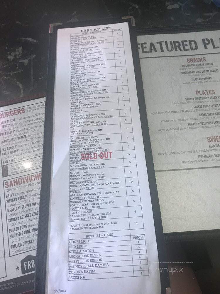 Freight House - Bernalillo, NM menu_pic