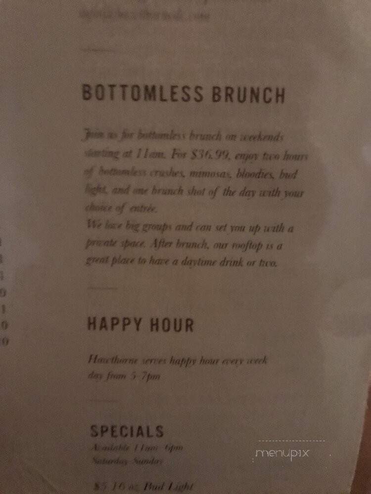 Hawthorne - Washington, DC menu_pic