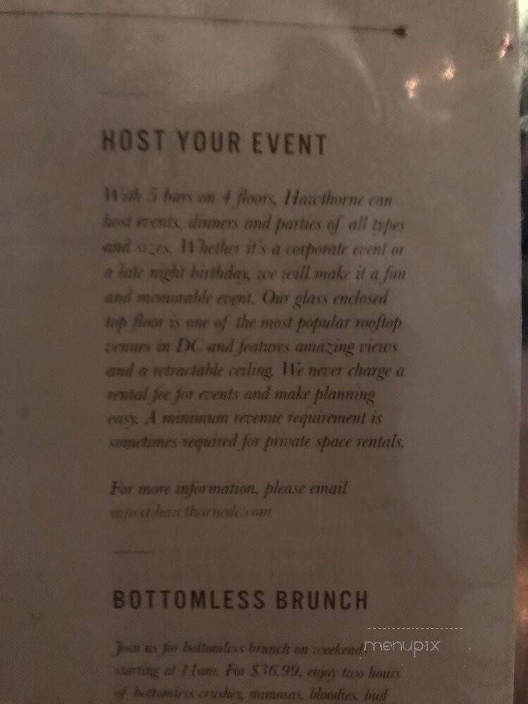 Hawthorne - Washington, DC menu_pic