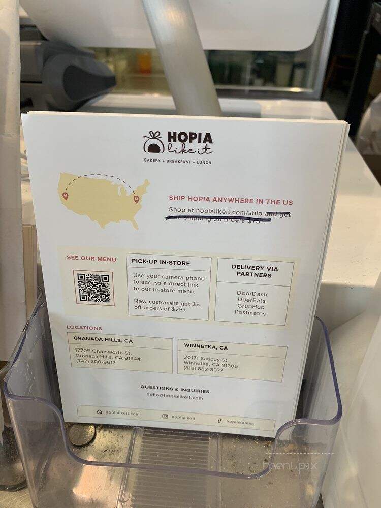 Hopia Like It - Los Angeles, CA menu_pic