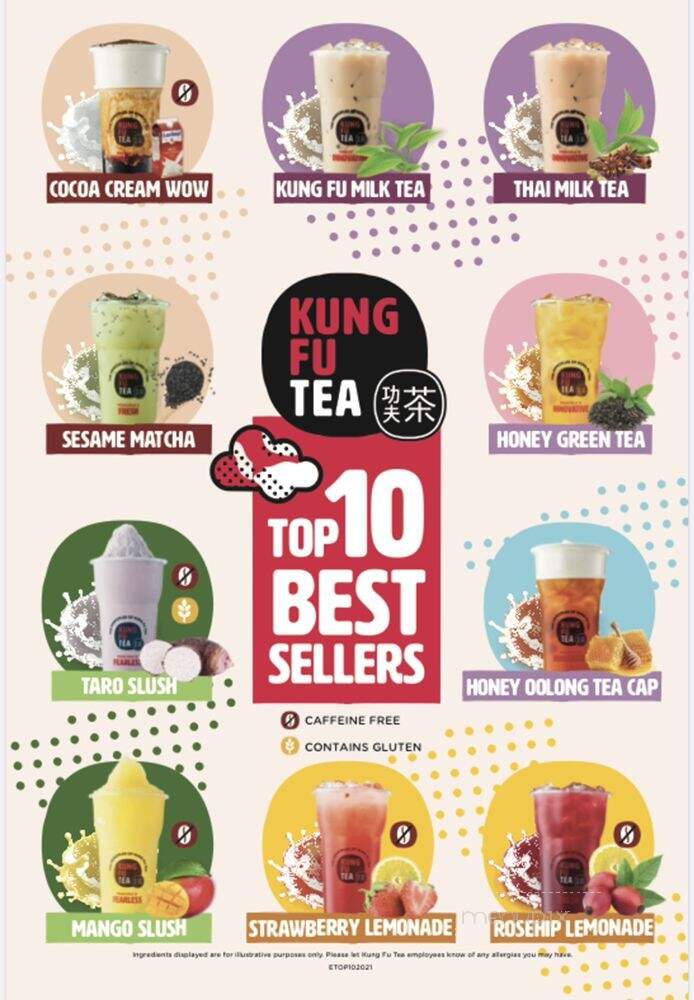 Kung Fu Tea - Orlando, FL menu_pic