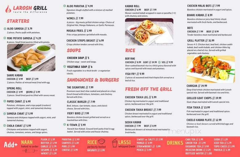 Larosh Grill - Katy, TX menu_pic