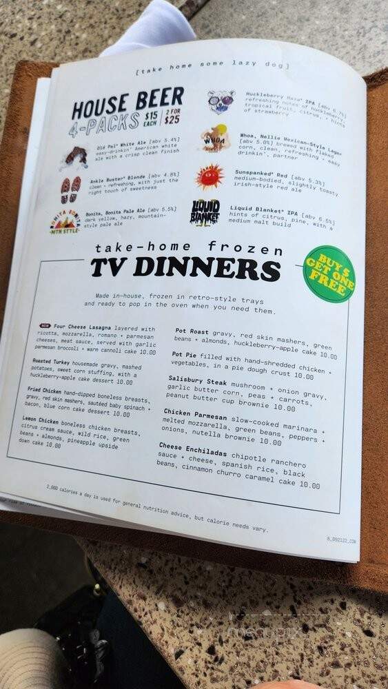 Lazy Dog Restaurant & Bar - Downey, CA menu_pic