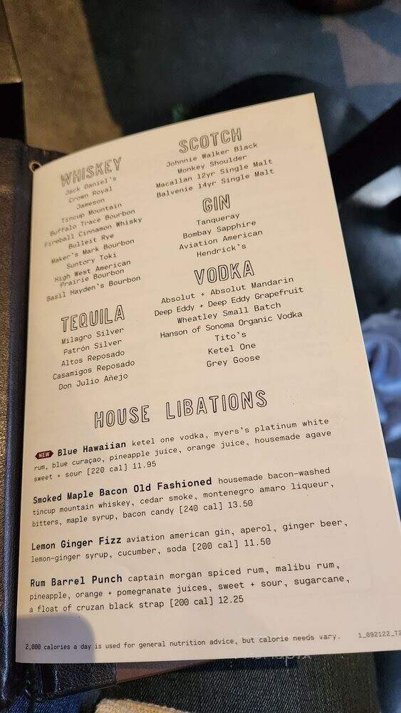 Lazy Dog Restaurant & Bar - Downey, CA menu_pic