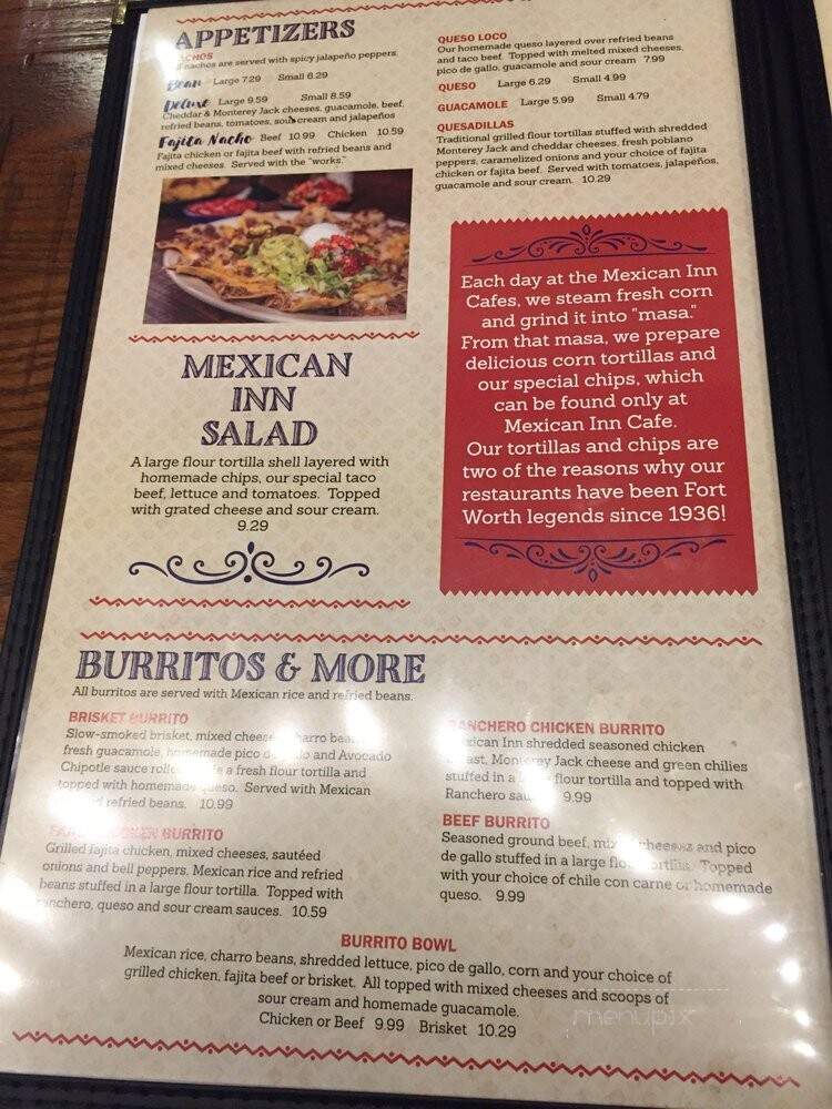 Mexican Inn Cafe - Keller, TX menu_pic