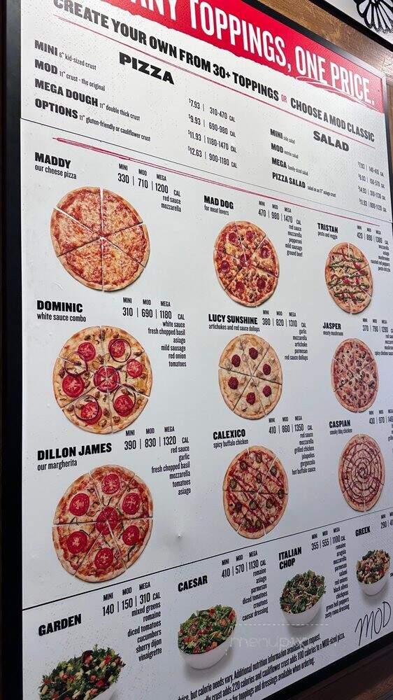MOD Pizza - Bloomingdale, IL menu_pic