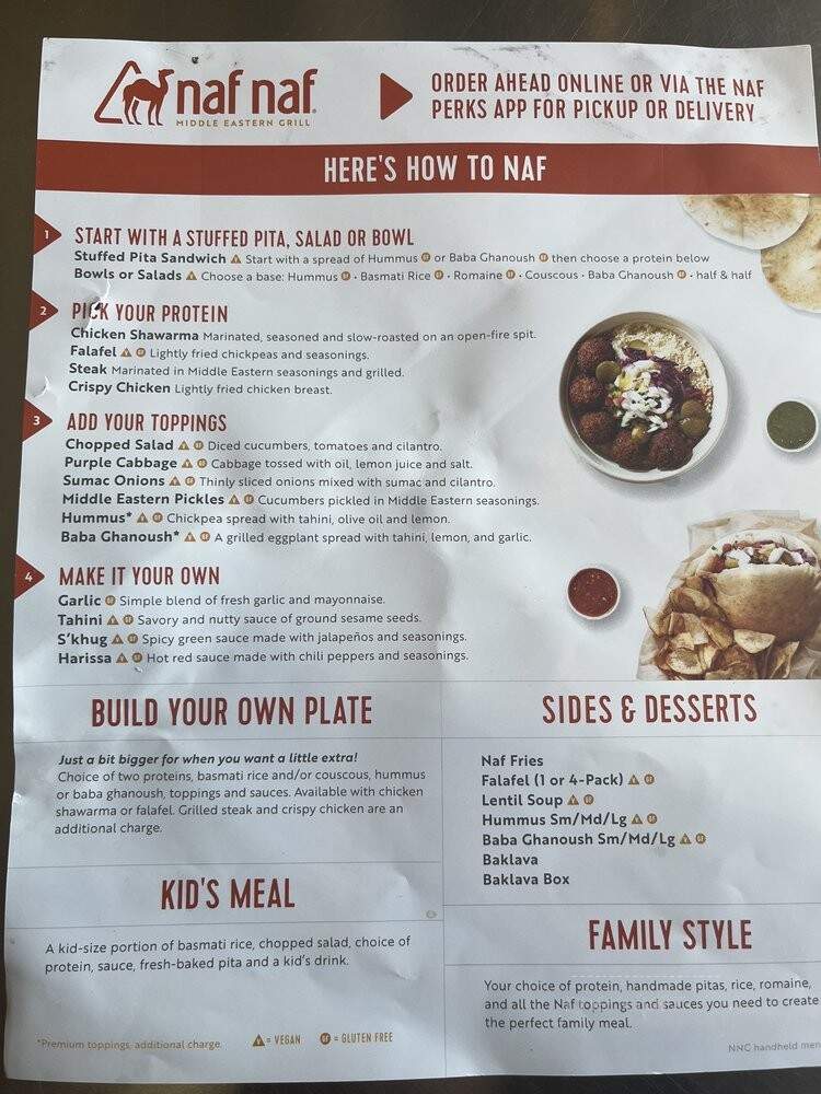Naf Naf Grill - Maple Grove, MN menu_pic