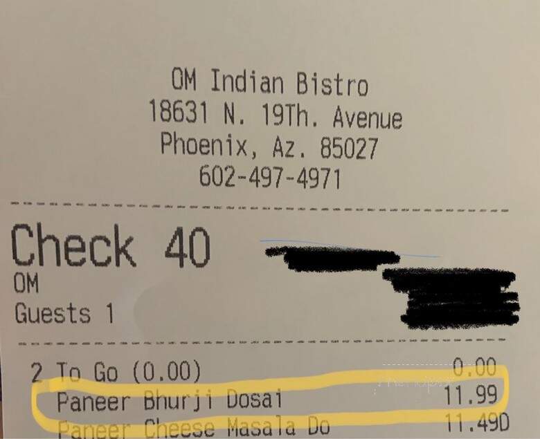 OM Indian Bistro - Phoenix, AZ