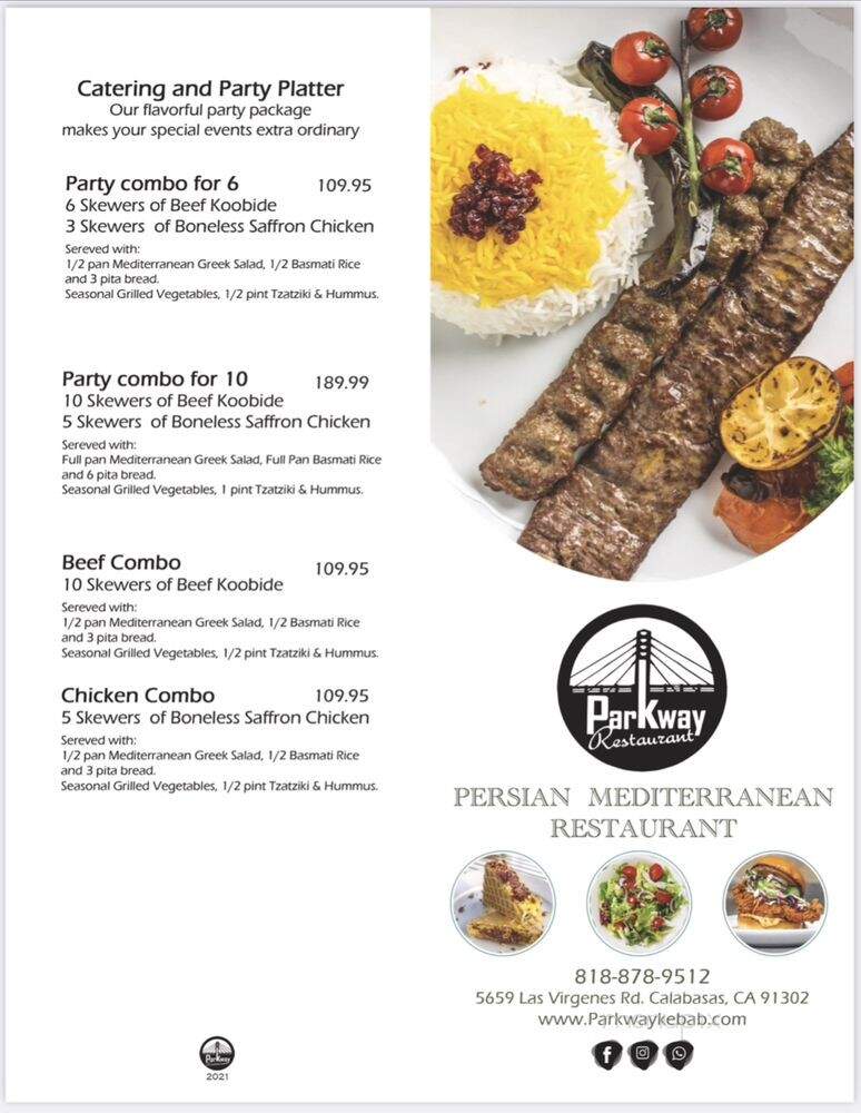 Parkway Kebab & Grill - Calabasas, CA menu_pic