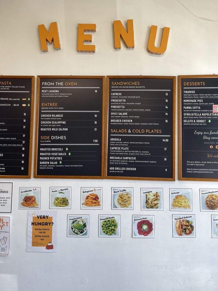 Pasta Sisters - Los Angeles, CA menu_pic