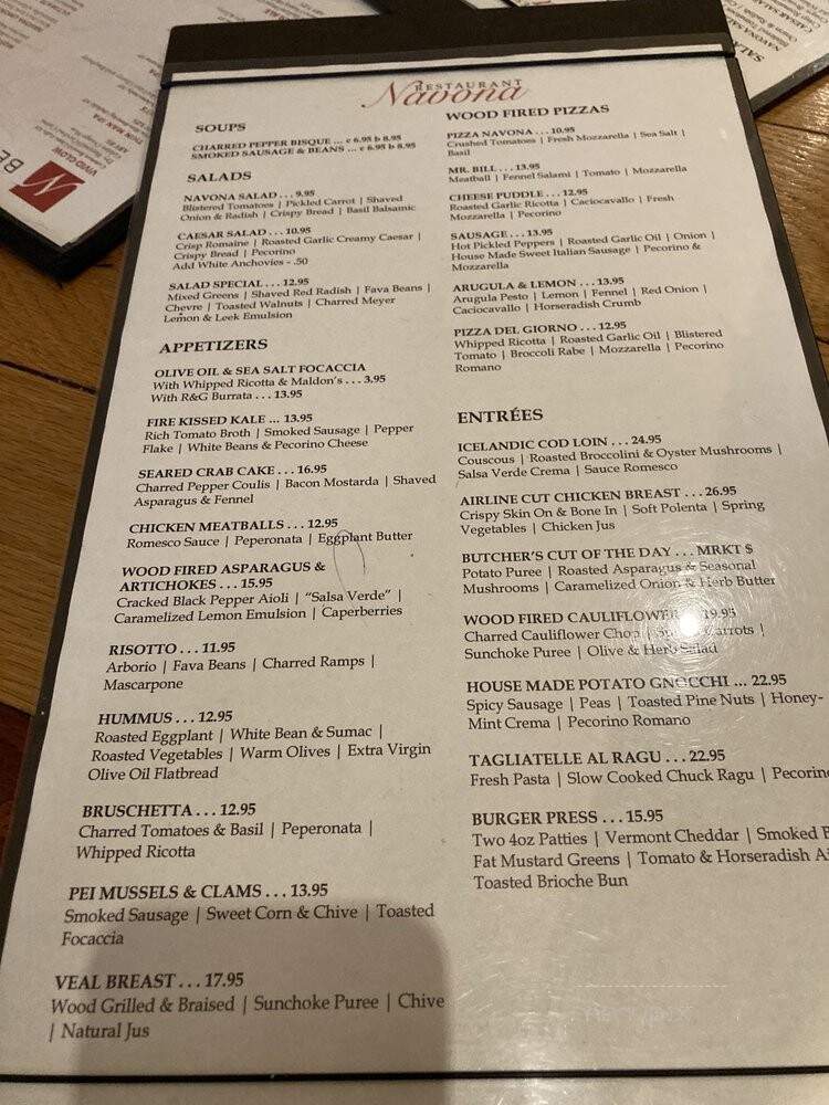 Restaurant Navona - Albany, NY menu_pic