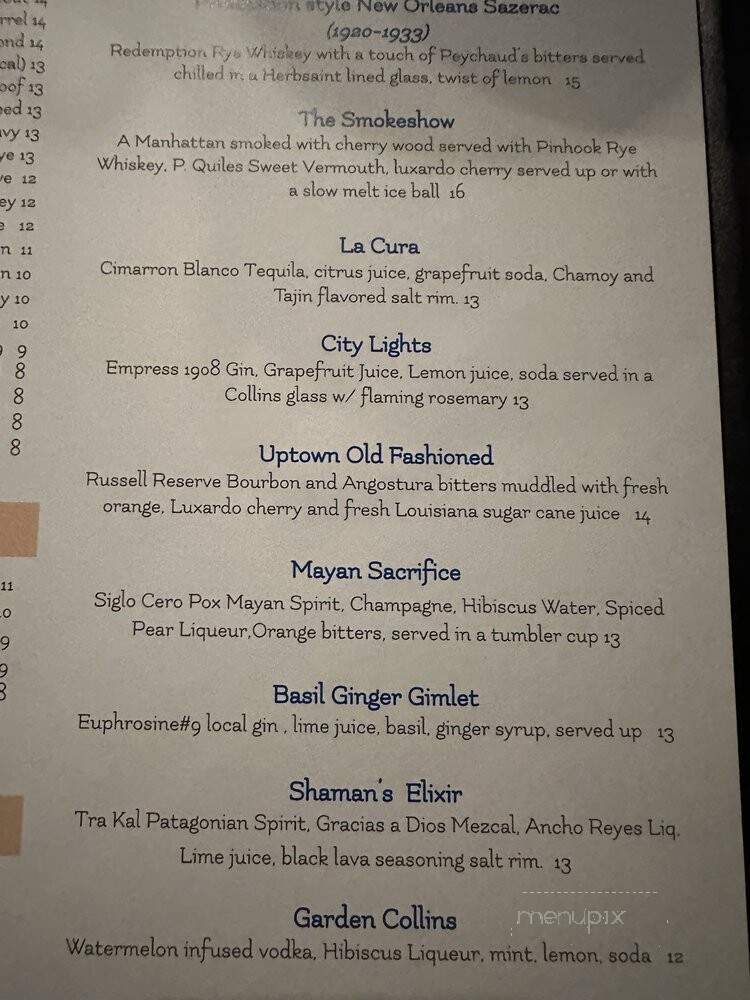 Restaurant Rebirth - New Orleans, LA menu_pic
