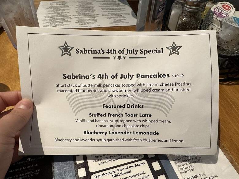 Sabrina's Cafe Collingswood - Collingswood, NJ menu_pic