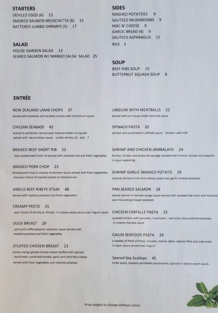 Sage Bistro - Alhambra, CA menu_pic