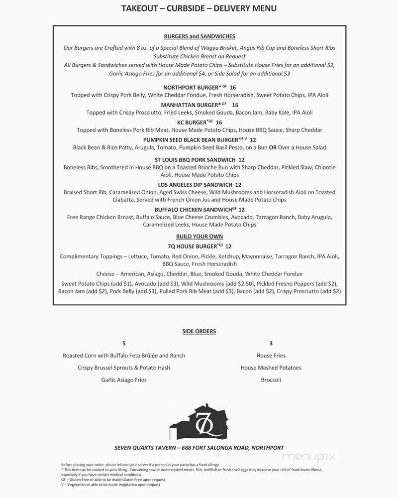 Seven Quarts Tavern - Northport, NY menu_pic