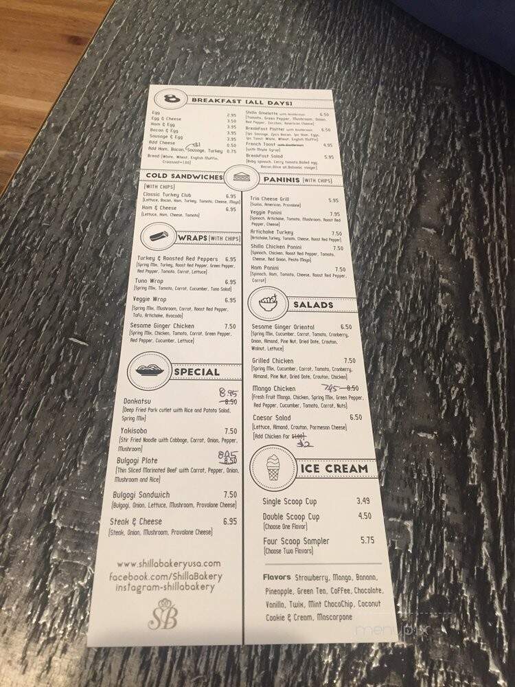 Shilla Bakery - McLean, VA menu_pic