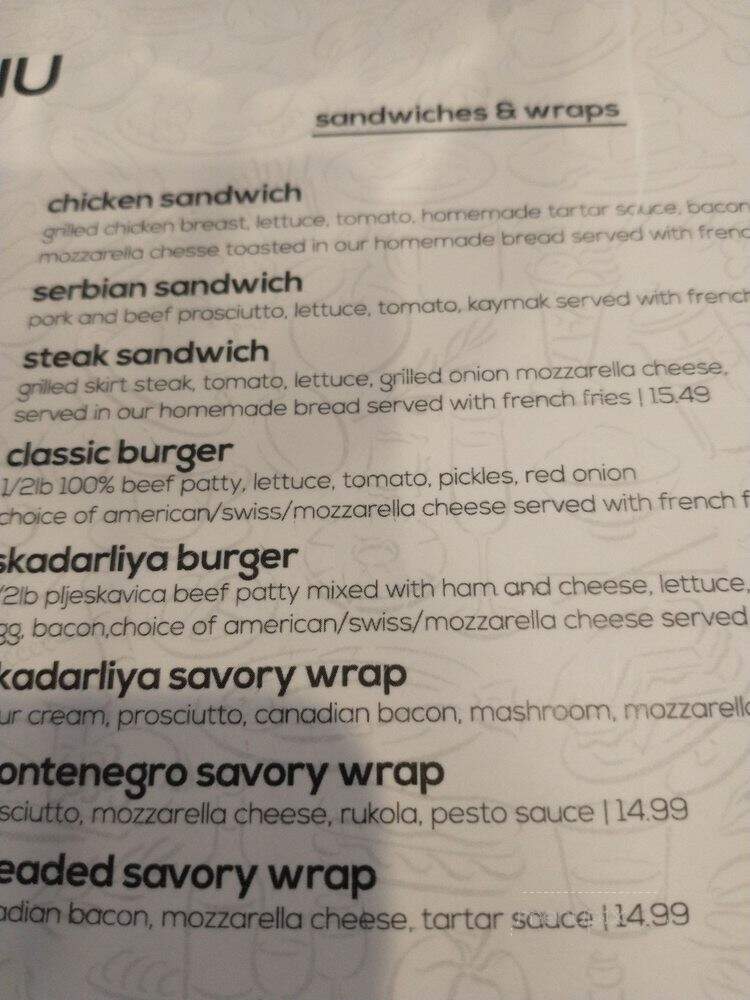 Skadarliya - Brookfield, IL menu_pic