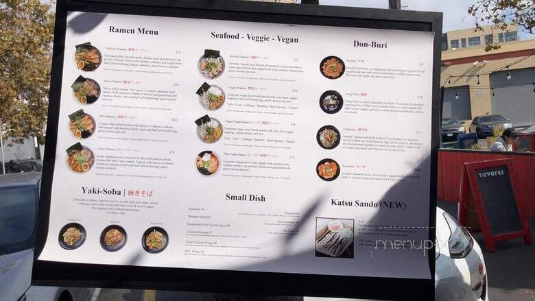 Torraku Ramen - San Francisco, CA menu_pic