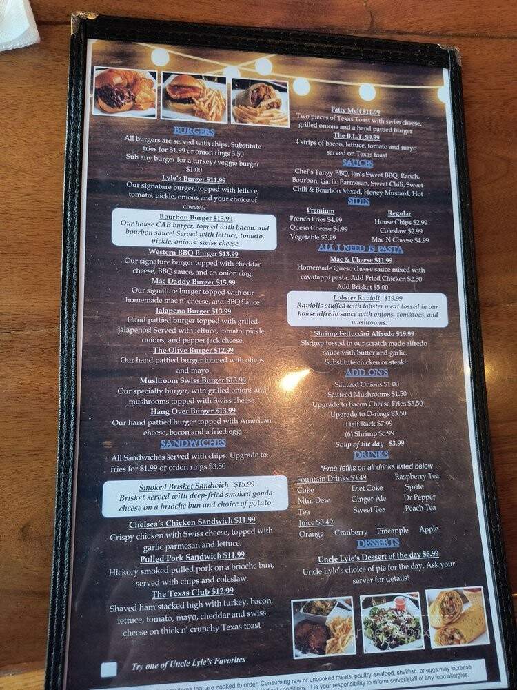 Uncle Lyles Tavern & Grille - Dundee, MI menu_pic